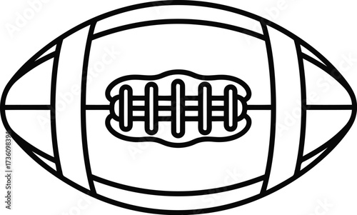 American football outline graphic sport ball icon simple line art vector