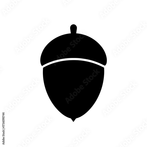 acorn icon black silhouette vector illustration on transparent background