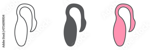 Intimate wireless massager line icon, personal wellness device, vector graphics, editable stroke