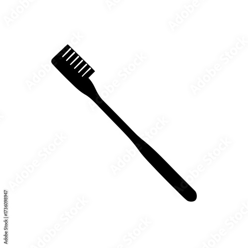 background toothbrush icon black silhouette vector illustration on transparent background