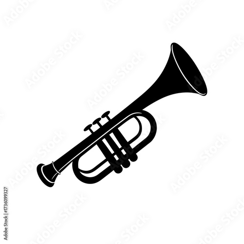 birthday trumpet icon black silhouette vector illustration on transparent background