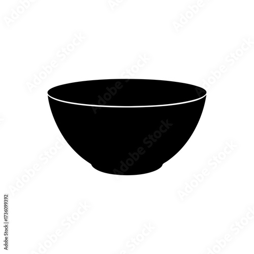 bowl icon black silhouette vector illustration on transparent background