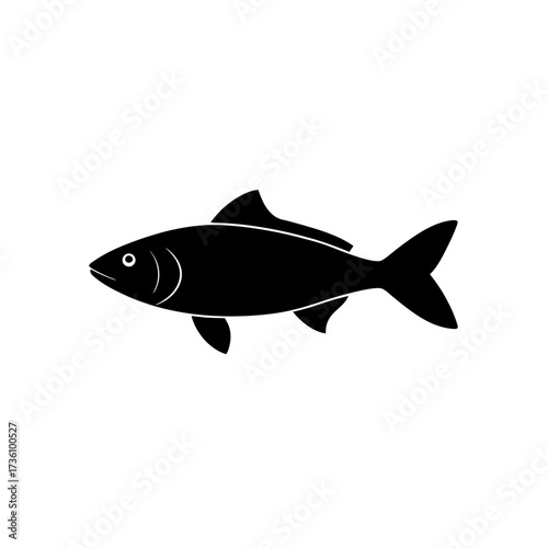 fish fillet icon black silhouette vector illustration on transparent background