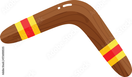 Traditional aboriginal boomerang toy sport equipment isolated studio shot vector