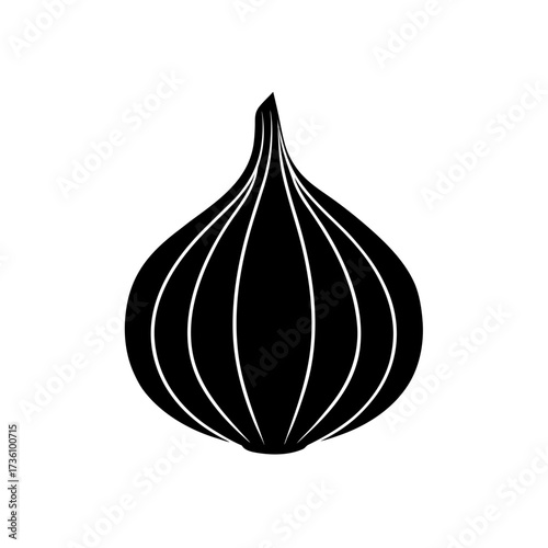 garlic icon black silhouette vector illustration on transparent background