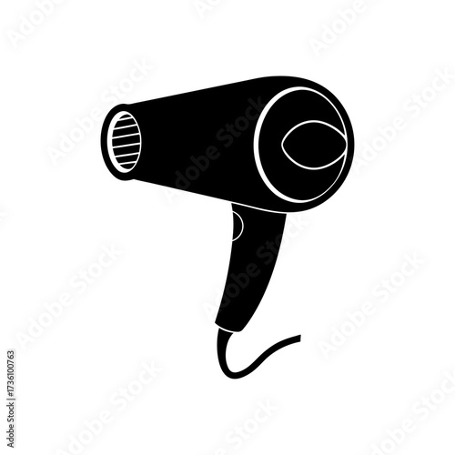 hair dryer icon black silhouette vector illustration on transparent background
