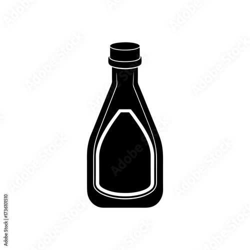 oil bottle icon black silhouette vector illustration on transparent background