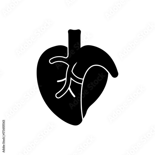 organ transplant icon black silhouette vector illustration on transparent background