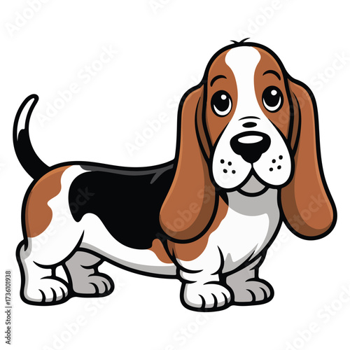 Cartoon Bloodhound Dog Vector