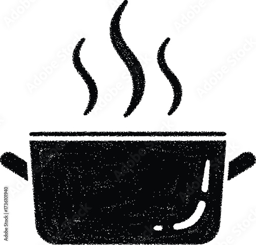Steaming pot silhouette for culinary and kitchen designs vector