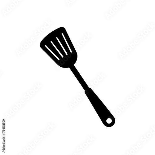 spatula icon black silhouette vector illustration on transparent background