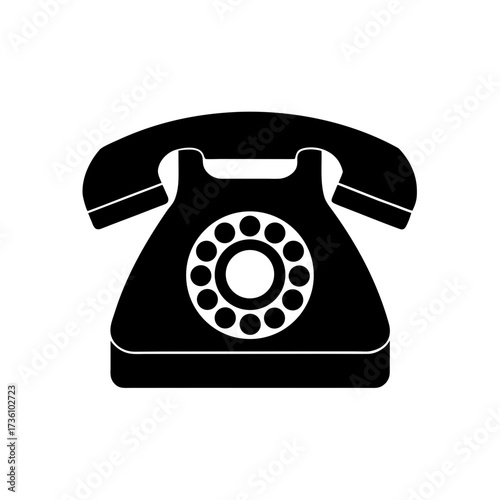 telephone icon black silhouette vector illustration on transparent background