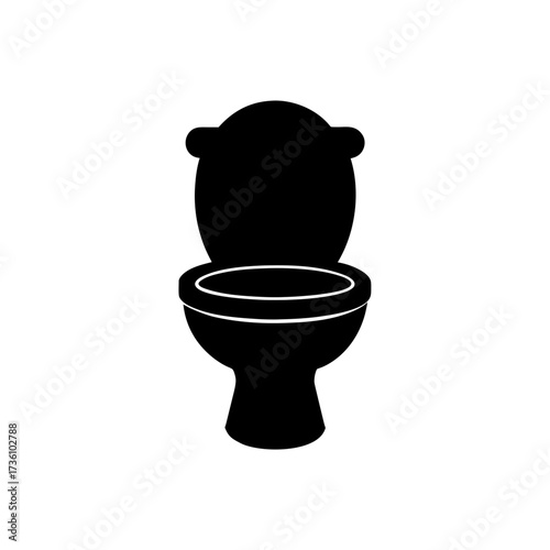 toilet icon black silhouette vector illustration on transparent background