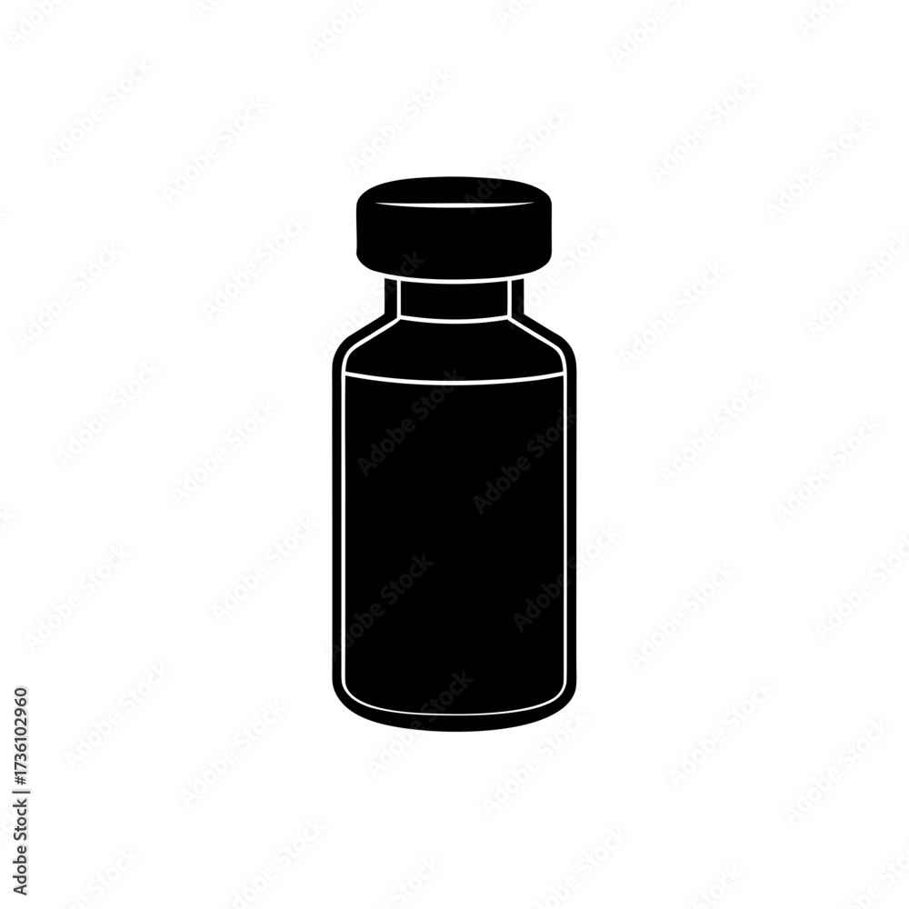 custom made wallpaper toronto digitalvaccine vial icon black silhouette vector illustration on transparent background
