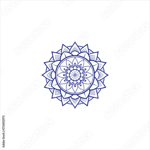Minimalist central circular motif mandala design