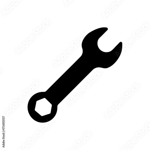 Wallpaper Mural wrench icon black silhouette vector illustration on transparent background Torontodigital.ca