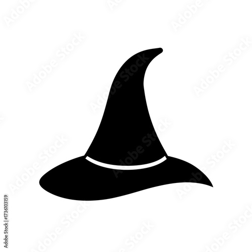Wallpaper Mural witch hat icon black silhouette vector illustration on transparent background Torontodigital.ca