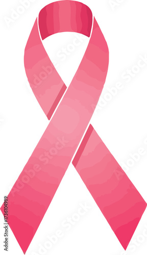 Pink ribbon symbolizes breast cancer awareness and support
