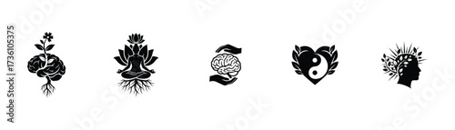 Mindfulness and Inner Peace A Collection of Artistic Symbols for Wellness and Harmony