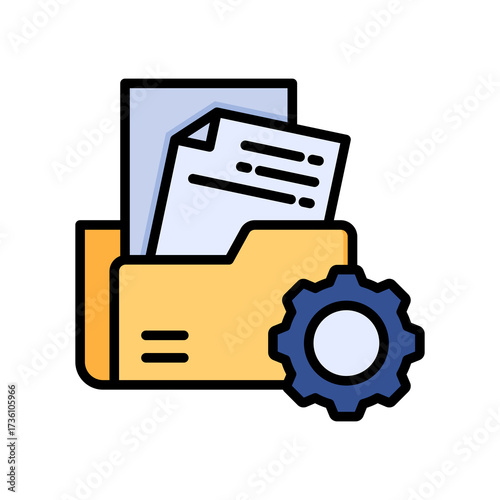 File Management lineal color icon