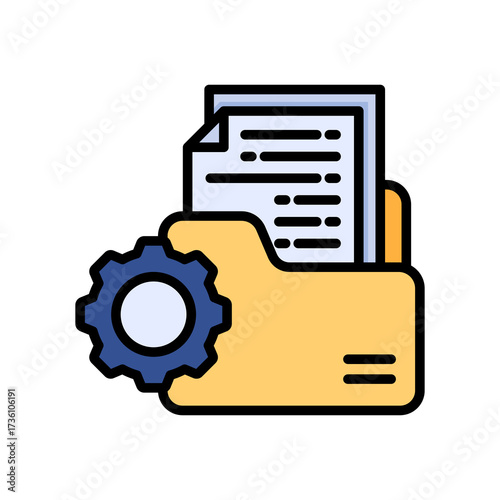 File Management lineal color icon