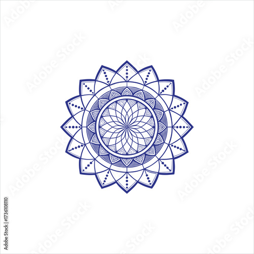 Minimalist central circular motif mandala design