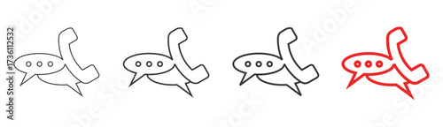 phone and chat communication. vector icon combining phone handset and chat bubble perfect for communication costumer service contact us, hottline or messaging app design