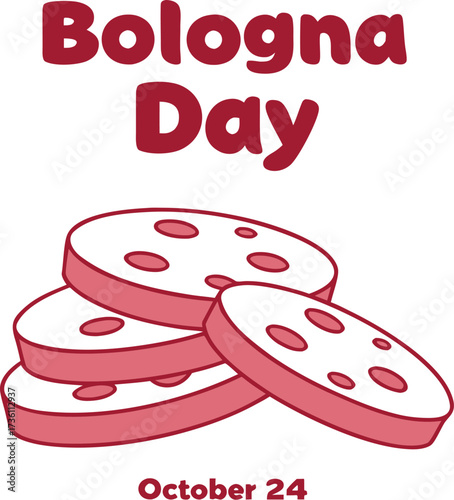 Vibrant Bologna Day Poster with Red Typography and Tasty Bologna Slices