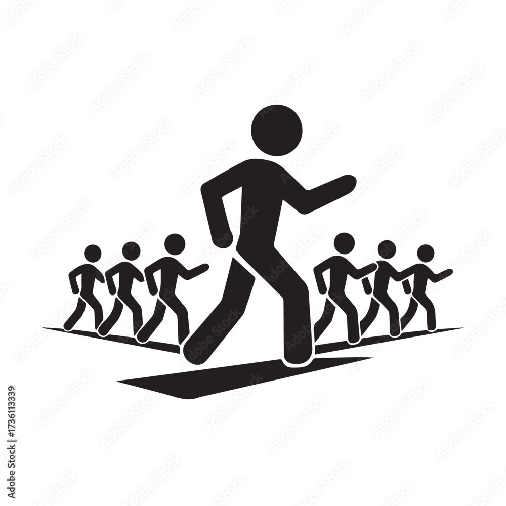 Fototapeta premium Personal Growth and Leadership Evolution Silhouette