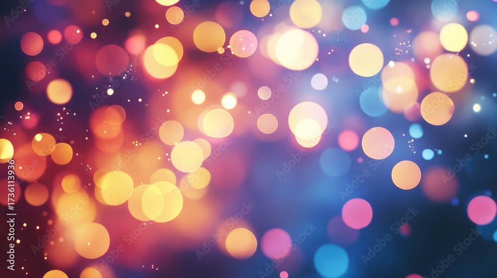 Obraz premium Colorful bokeh lights creating festive abstract background