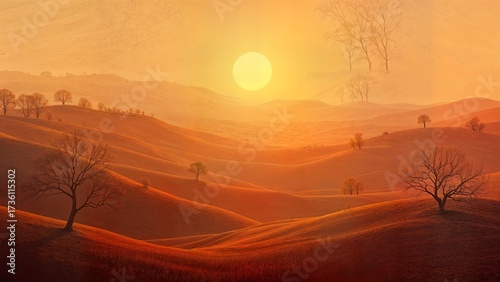 sunset in the mountains