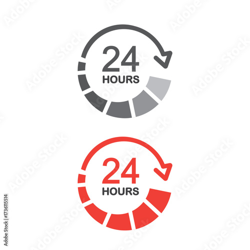 24 hours icon. Twenty four hours , Vector, Illustration.	