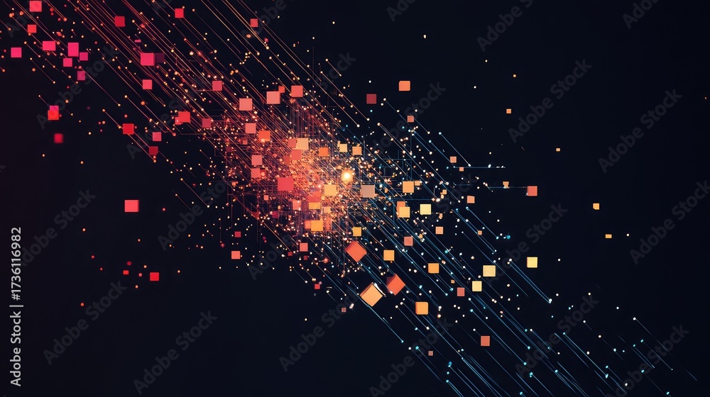 Fototapeta premium Digital network connecting data points, big data concept