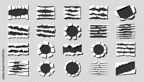 Abstract grungy textures pack set of distressed grunge organic shapes and strokes