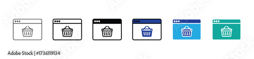 E-commerce Shopping Cart and Online Store Icon Set