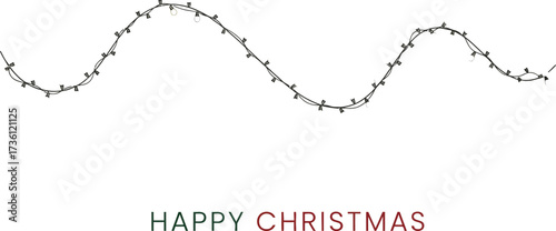 Christmas lights decorate a festive happy christmas message