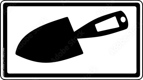 Garden Trowel Silhouette Icon for Planting and Gardening. Black Small Hand Shovel Vector Graphic Tool on White Background.