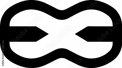 Abstract link connection icon with opposing arrows, seamless data exchange process symbol, continuous loop, digital graphic element