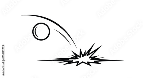 Bouncing ball illustration for physics concept
