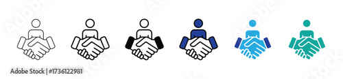 Flat vector icons representing teamwork, leadership, collaboration, and business success. Ideal for corporate projects, office communication, and team-building content.