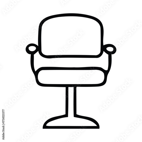 Outline of a modern armchair on a white background furniture seat, Vector illustration. 