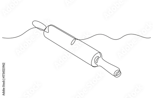 rolling pin continuous art line drawing,1