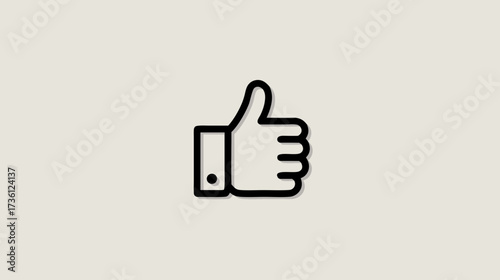 Thumbs up hand gesture outline icon. Approval, like, success symbol. Positive feedback and good sign illustration.