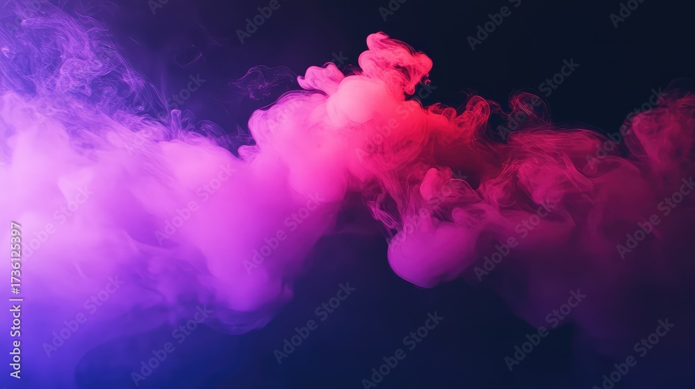 Fototapeta premium Abstract smoke cloud expanding with colorful vibrant gradients
