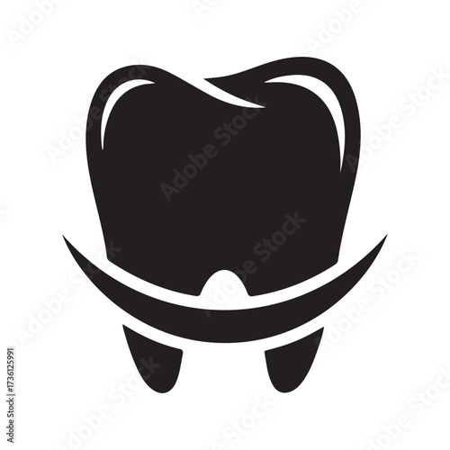 Tooth dental logo design on white background