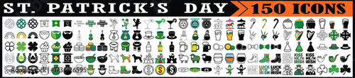 St. Patrick’s Day festive icon collection. 
