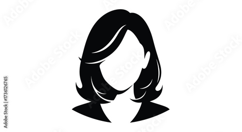 Silhouette of a woman with short hair