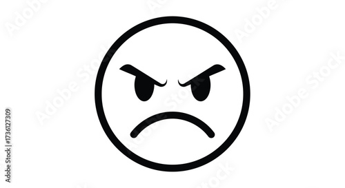 Angry face emoticon, expressing negative emotion