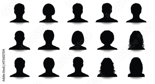 Collection of anonymous head silhouettes