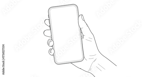 Hand holding smartphone illustration for mobile use